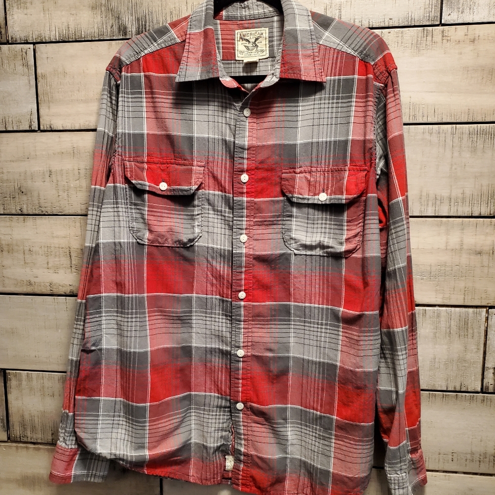 Vintage American Living plaid button down